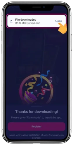 Android App download step 2