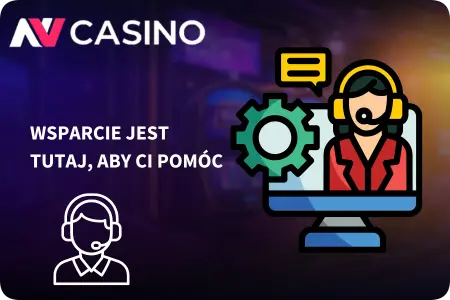 Ikony wsparcia klienta i pomocy technicznej NV Casino.