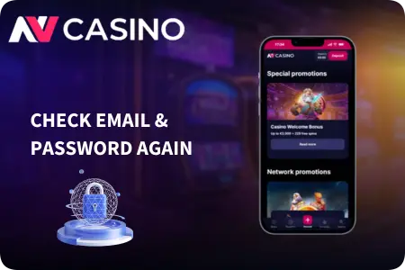 Checking NV Casino login credentials on a mobile device with a secure lock icon