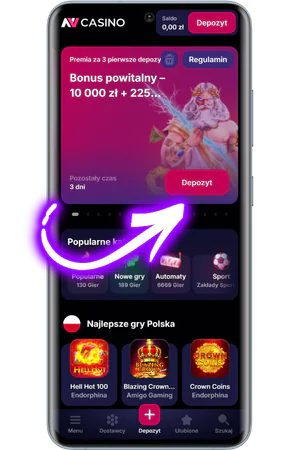 Kliknięcie kodu promocyjnego NV Casino