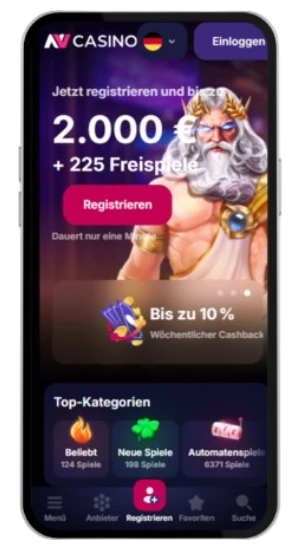 Gehen Sie auf die offizielle Website von NV Casino und starten Sie den nv casino login.